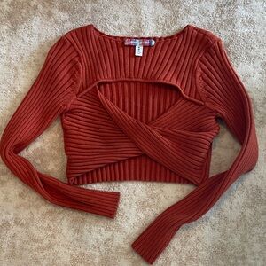 Urban Outfitters Rust Ribbed Knit Crop Top